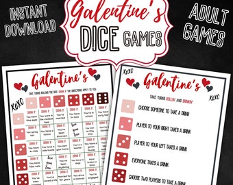 Galentines Drinking Games | Galentine Dice Game | Adult Game | Girls Night | Adult Galentine Party Game | Valentines Party | Galentine Party