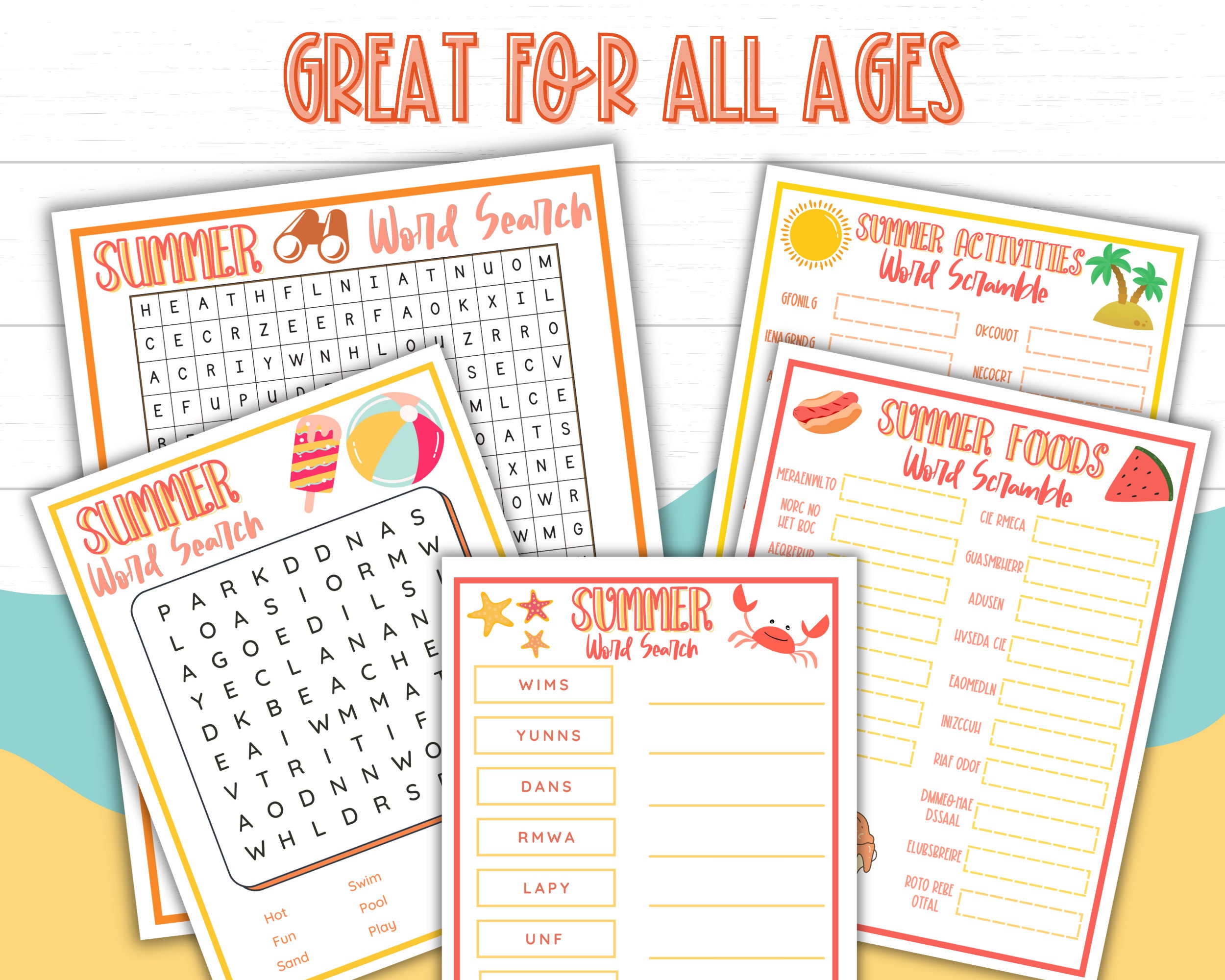 Summer Games | Printable Summer Game Bundle | Summer Games Kids Adults ...