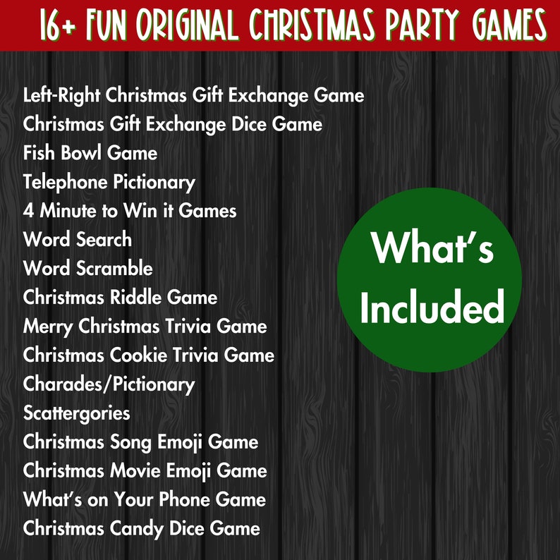 Christmas Party Game Christmas Trivia Left Right Game Feud Pass the Gift Christmas Dice Game Minute to Win it Charades Adult image 2