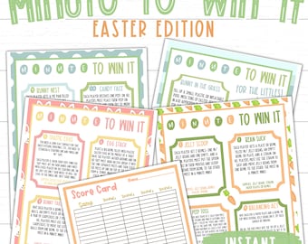 Gioco stampabile di Pasqua / Minuto di Pasqua per vincerlo / Attività pasquali per bambini / Attività pasquali / Giochi pasquali per bambini / Minuto di Pasqua per vincerlo