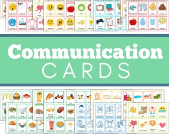 Cartes de communication | Communication sur l'autisme | 136 cartes-images imprimables sur l'autisme | Mutisme sélectif | Orthophonie | Autiste Non verbal