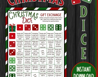 Christmas Dice | Christmas Dice Game | Gift Exchange Game | Christmas Party Game | Adults | Kids | Office | Classroom | Pass the Gift Game