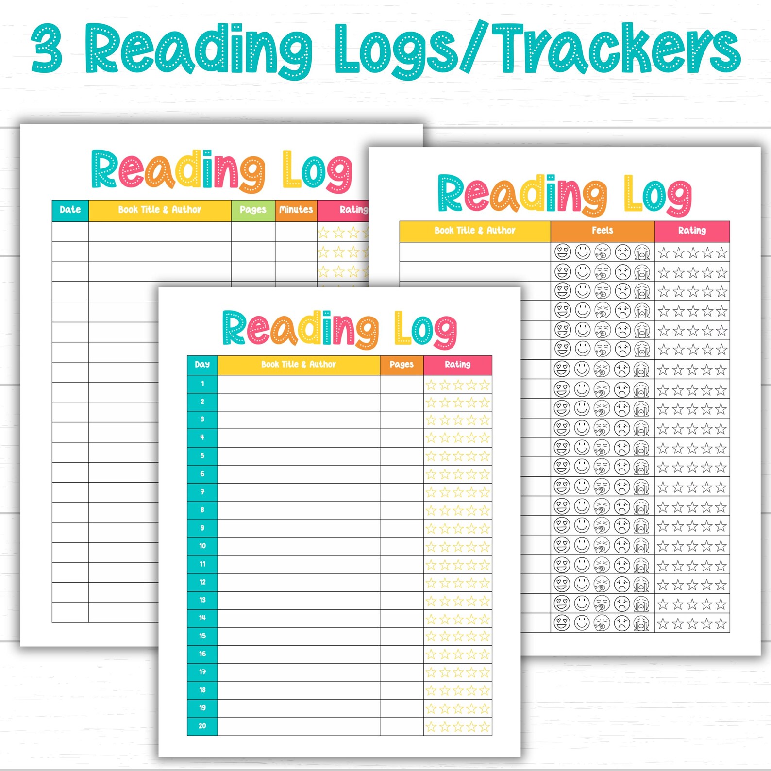 Reading Log, Kids Reading Log Set, Fun Kids Reading Trackers, 38 ...