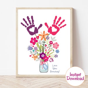 Mother&#39;s Day Handprint, Handprint Art, Handprint Craft, First Mother&#39;s Day Gift, Digital Download Toddler Craft for Mother&#39;s Day