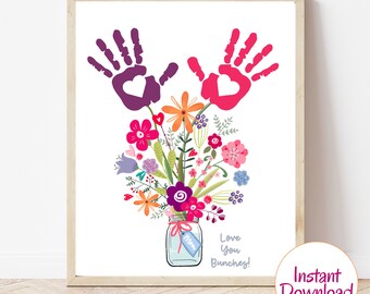 Mothers Day Handprint | Handprint Art | Handprint Craft | Mothers Day Handprint Flower | Handprint Art Mom | Handprint for Grandma | Gram