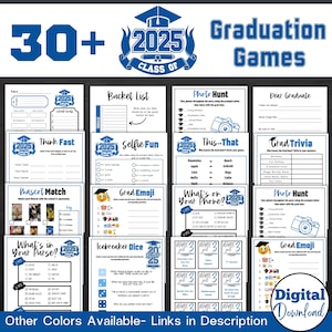 Graduation Party, Printable Graduation Party Games, 30+ Graduation Games Set, High School Graduation, College Graduation, 2025 Graduates
