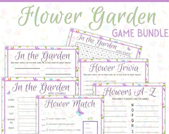 Spring Printable Games | Garden Printable Games | Spring Flower Games | Spring Word Games | Spring Trivia Games | Garden party Games