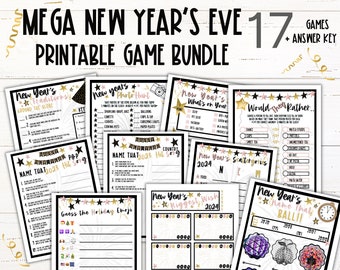 NYE Party Games | Family NYE Game | New Year bucket list | New Years Printable | new years word scramble | NYE teen games | New years trivia