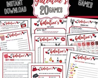 Galentines Games | Galentines Day | Ladies Night | Girls Night | Printable Galentine Activity | Galentine&#39;s Party Games | 20 Galentine Games