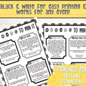 Minute to Win It Game, Party Game, Printable Party Game, Sleepover Game ...