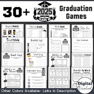 Graduation Party, Printable Graduation Party Games, 30+ Graduation Games Set, High School Graduation, College Graduation, 2025 Graduates