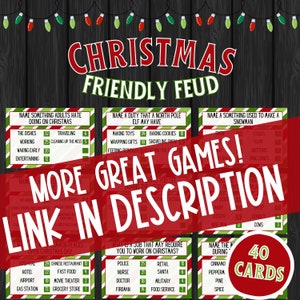 Christmas Party Game Christmas Trivia Left Right Game Feud Pass the Gift Christmas Dice Game Minute to Win it Charades Adult image 10