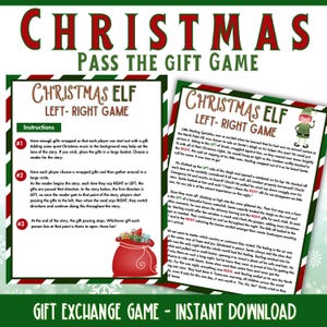 Christmas Printables, Left Right Game, Pass the Prize, Printable Pass the Gift Game, Fun Christmas Game for all ages, Digital Download