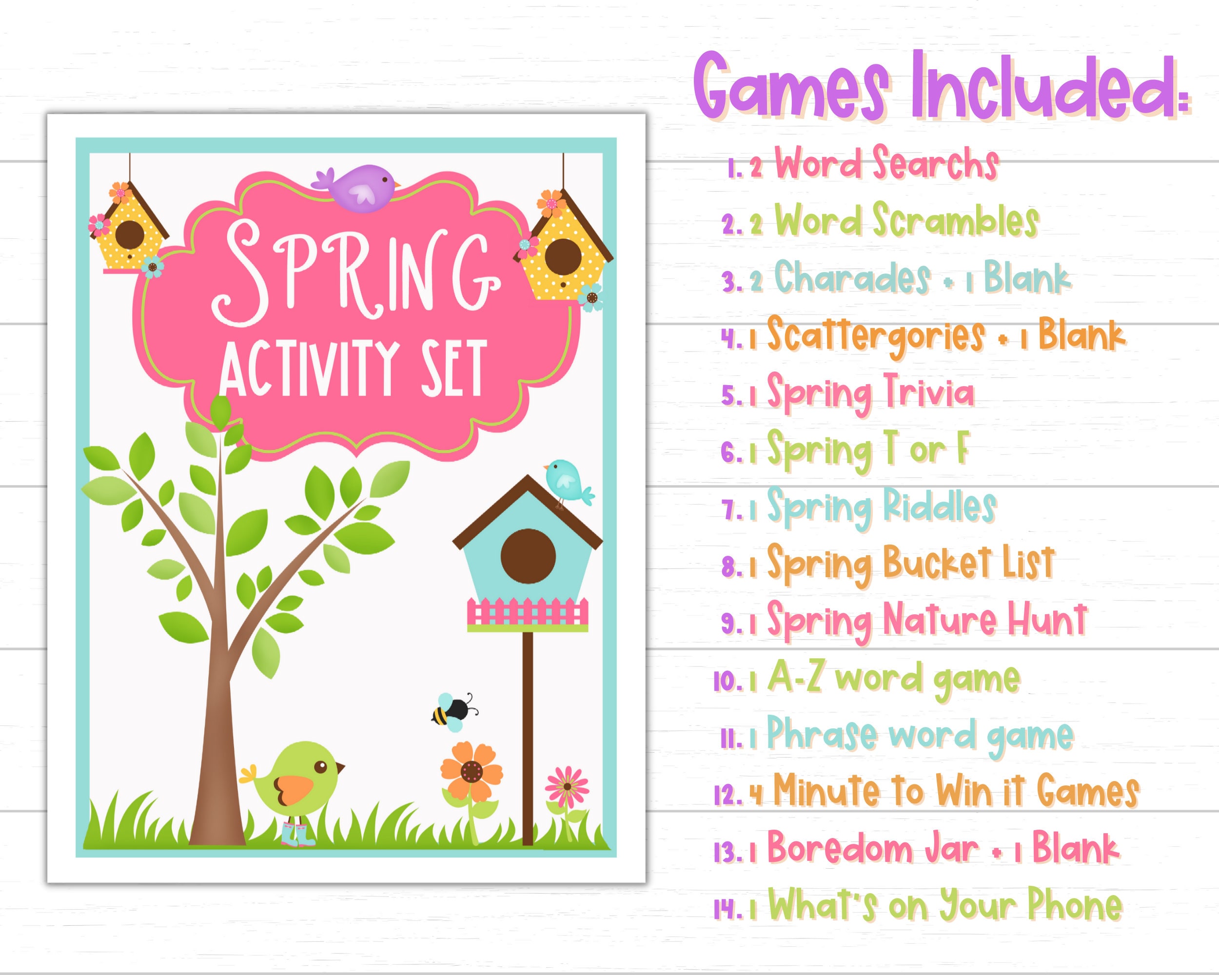 Spring Printable Game Bundle Spring Games for Kids Kids Spring