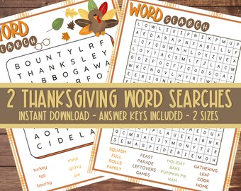 Thanksgiving Word Search | Thanksgiving Kid Games | Thanksgiving Digital Game | Thanksgiving Printable Games | Kids Thanksgiving Activity