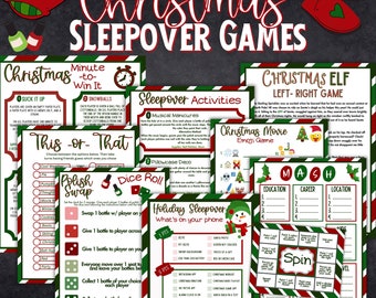 Sleepover Games | Slumber Party Games | Christmas Sleepover Games | Kids | Tweens | Teens | Family | Printable | Christmas Emoji Pictionary