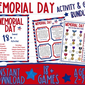 Memorial Day Games | Printable Memorial Day Games | Party Games | Patriotic Games | Trivia | Word Games | USA | Memorial Day Activities
