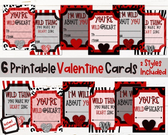 Teen Printable Valentines Cards Teen Class Valentines | Etsy