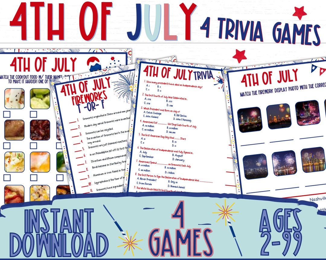 4th of July Trivia Games | Independence Day Trivia Game | 4th of July ...