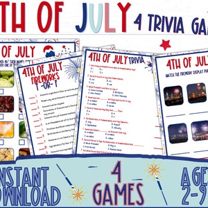 4th of July Trivia Games | Independence Day Trivia Game | 4th of July Party Games | Trivia | Fourth of July | July 4th Activities | Trivia