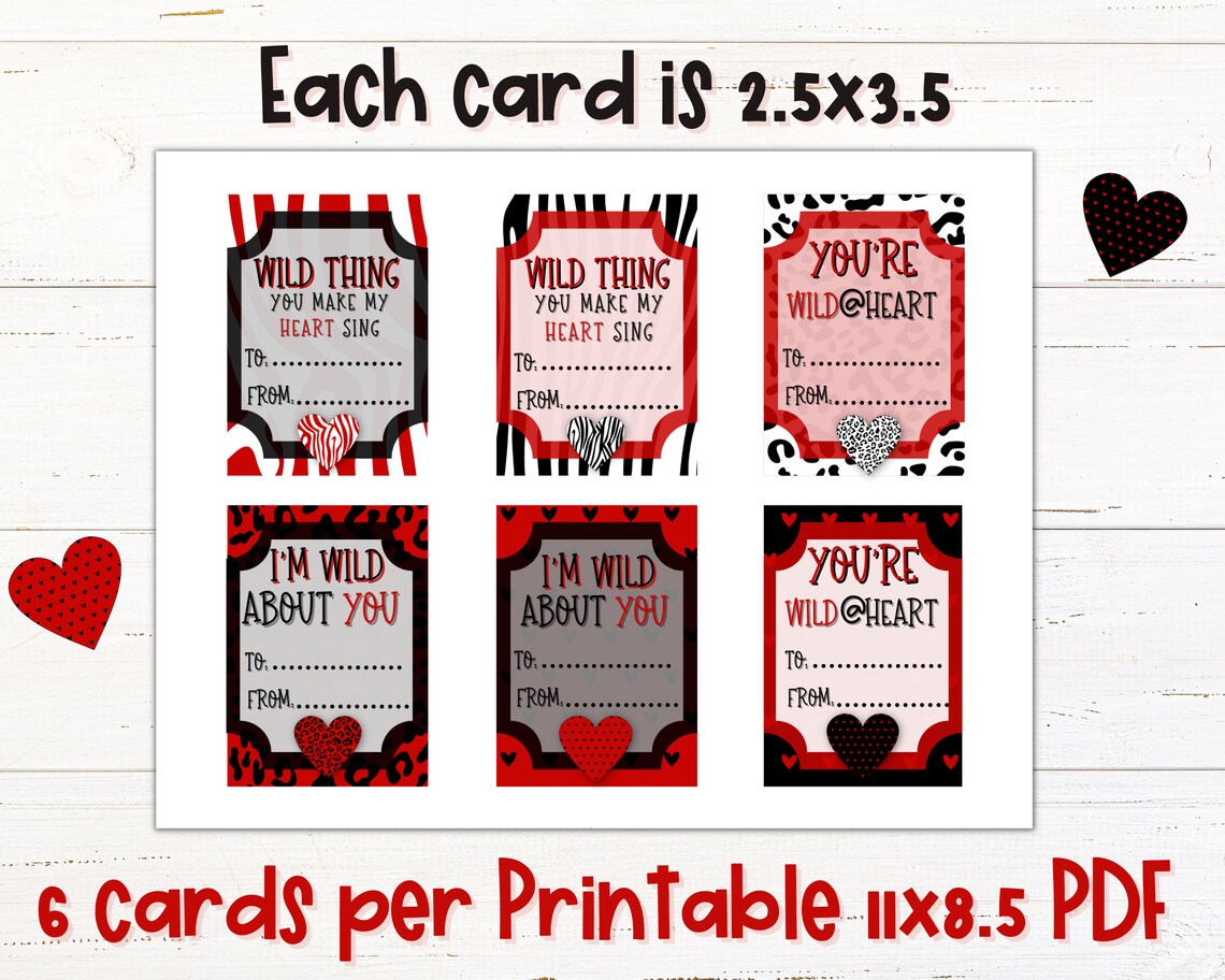 Teen Printable Valentines Cards Teen Class Valentines Kid's Valentines ...