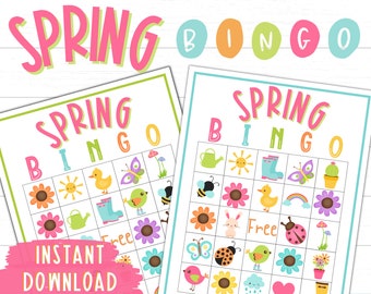 Spring Bingo | Printable Bingo for Kids| Kids Spring Activities | Spring Kids Bingo | Kids Spring Games | Bingo Party Game | Classroom Bingo