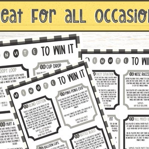 Minute to Win It Game, Party Game, Printable Party Game, Sleepover Game ...