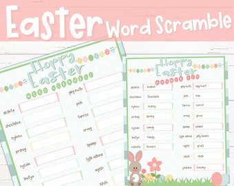 Easter Word Scramble | Easter Word Scramble for kids | Easter Word Game | Easter Printables | Easter Printable Games | Easter Family Games
