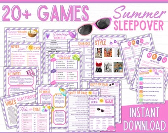 Printable Slumber Party Games Sleepover Activity Bundle Editable ...