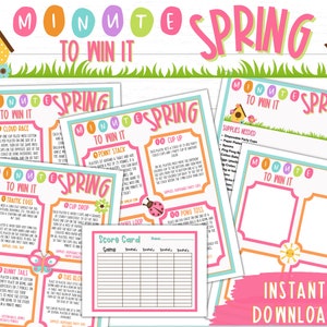 Spring Printable Game | Spring Minute to Win It | Kids Spring Activities | Spring Activity | Kids Spring Games | Printable Minute to Win It