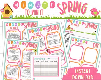 Spring Printable Game | Spring Minute to Win It | Kids Spring Activities | Spring Activity | Kids Spring Games | Printable Minute to Win It