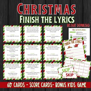 Christmas Finish the Lyrics Game | Party | Christmas Carols Game | Finish the Phrase | Christmas Activity for Kids and Adults | Office Game