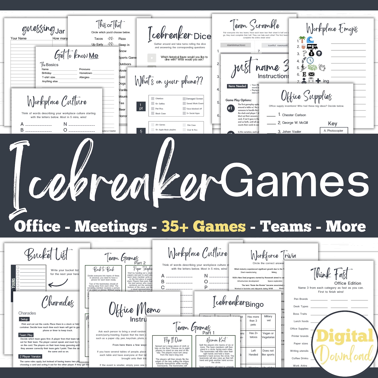 Team Building Games | Icebreaker Game | Team Building Game Set | 35 ...