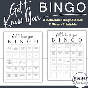 Get to Know You Bingo | Find Someone Who Bingo | Find the Guest Bingo | Icebreaker | Coworker Bingo | Human Bingo | 2 Get to Know You Games
