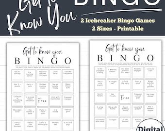 Bingo para Conhecer Você | Encontre Alguém que Faça Bingo | Encontre o Bingo Convidado | Quebra-gelo | Bingo para Colegas de Trabalho | Bingo Humano | 2 Jogos para Conhecer Você