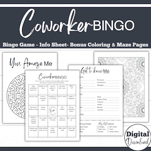 Coworker Bingo | Work Bingo | Office Party Bingo | Bingo Game for Coworker | Icebreaker | Team Building | Find Someone Who | Printable Bingo
