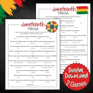Jogo de perguntas e respostas sobre o Juneteenth | Quiz sobre o Juneteenth | História afro-americana | Atividade sobre o Juneteenth | Família | Escritório | História negra | Sala de aula