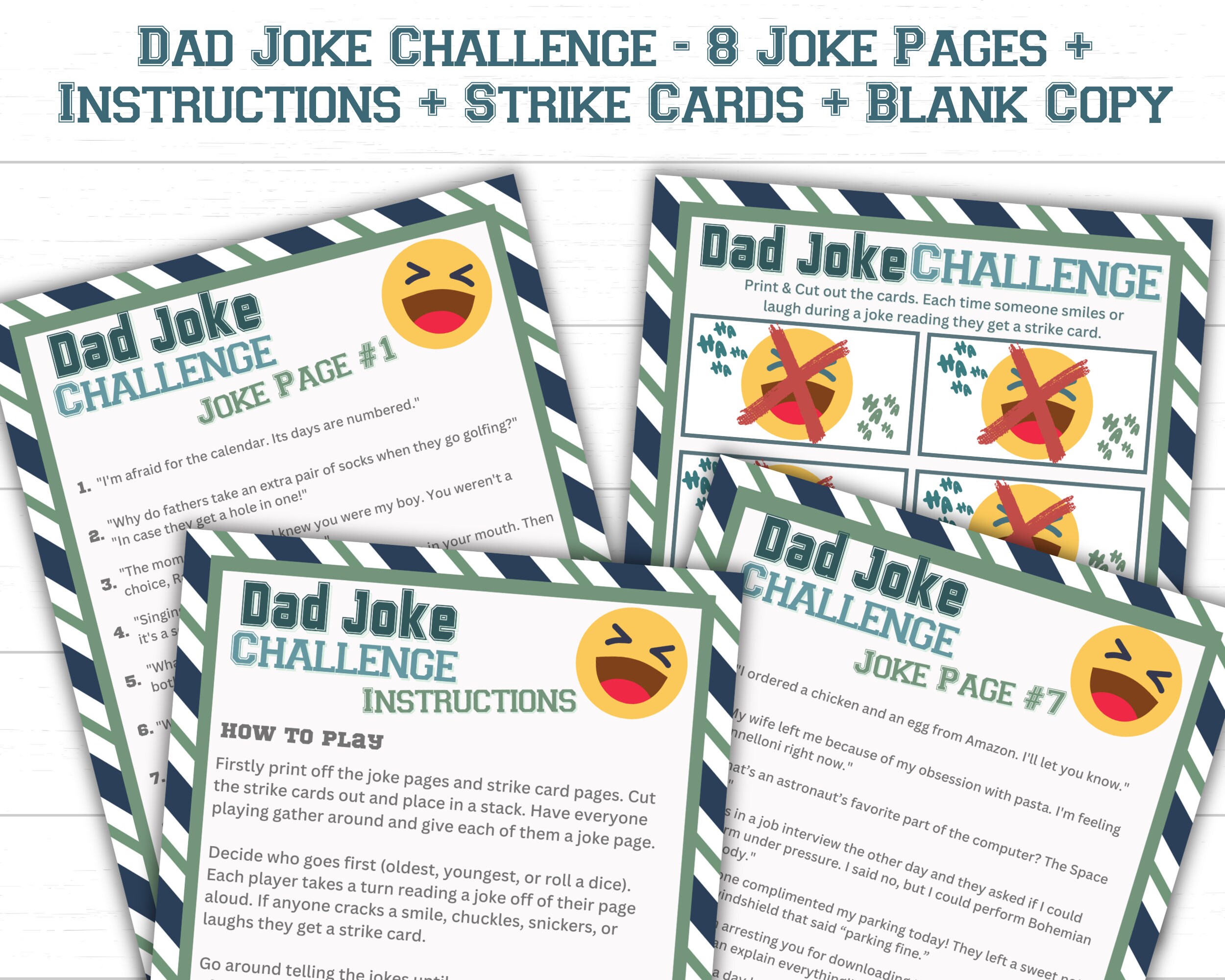 Father's Day Game Set Printable Games for Fathers Day Dad Jokes Dad ...