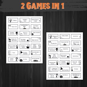 Adult Halloween game of Halloween Charades is simple fun with spooky Halloween designs in black and white. You get two games in one including Halloween Charades and Halloween Pictionary.
