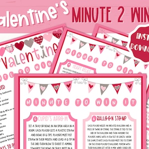 Valentine Minute to Win It | Kids Valentine Games | Kid&#39;s Valentine&#39;s Activities | Valentine Printables | Family Valentine Games | Classroom
