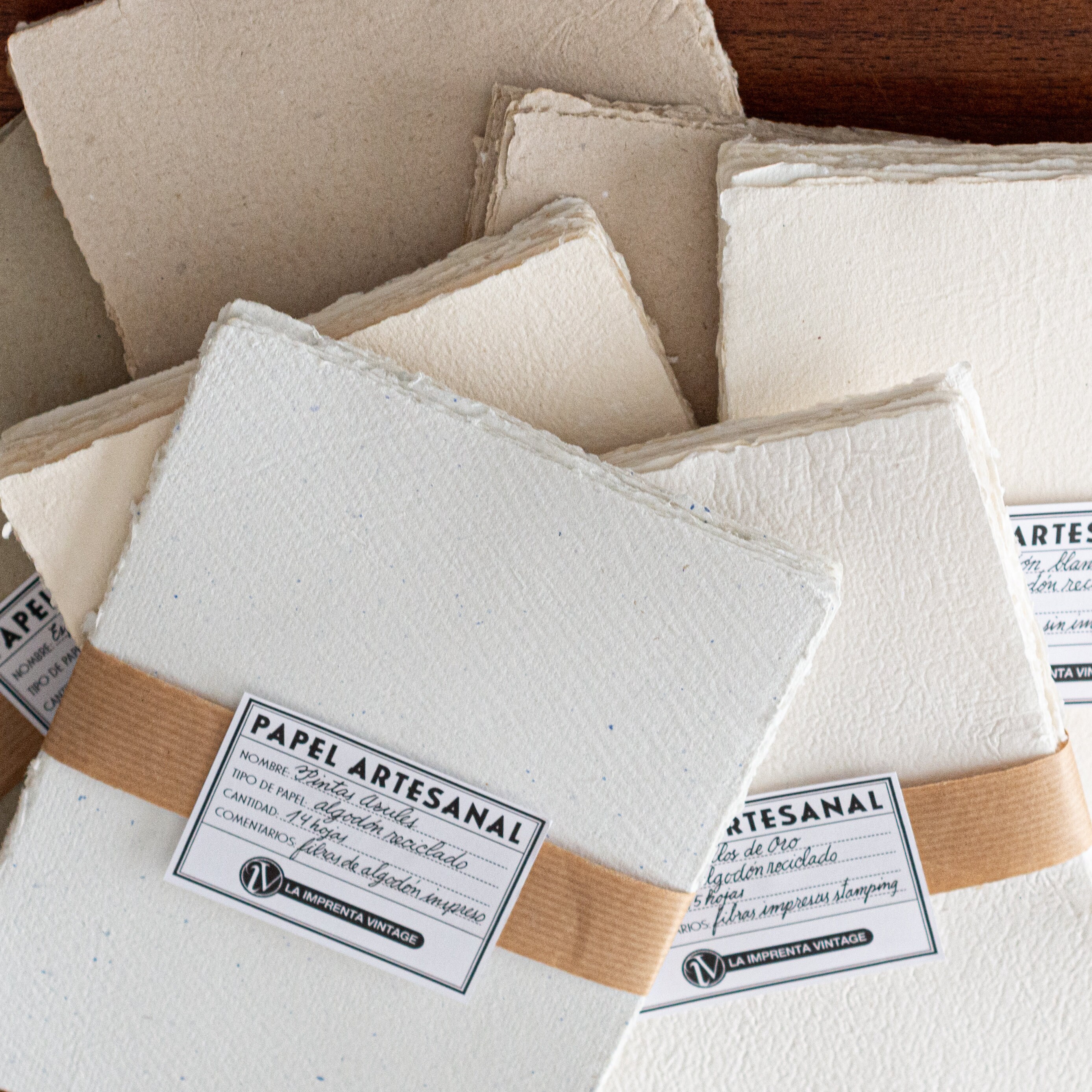 Handmade paper, A5, cotton, natural white, 25 sheets