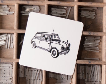 Pack 25 Letterpress Classic Cars Coasters Mini