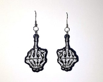 Tattoo shop decor Black studded leather and wire art Middle finger Fuck you it gifts Tattoo shop decor Black studded leather and wire art Middle finger Fuck you it gifts