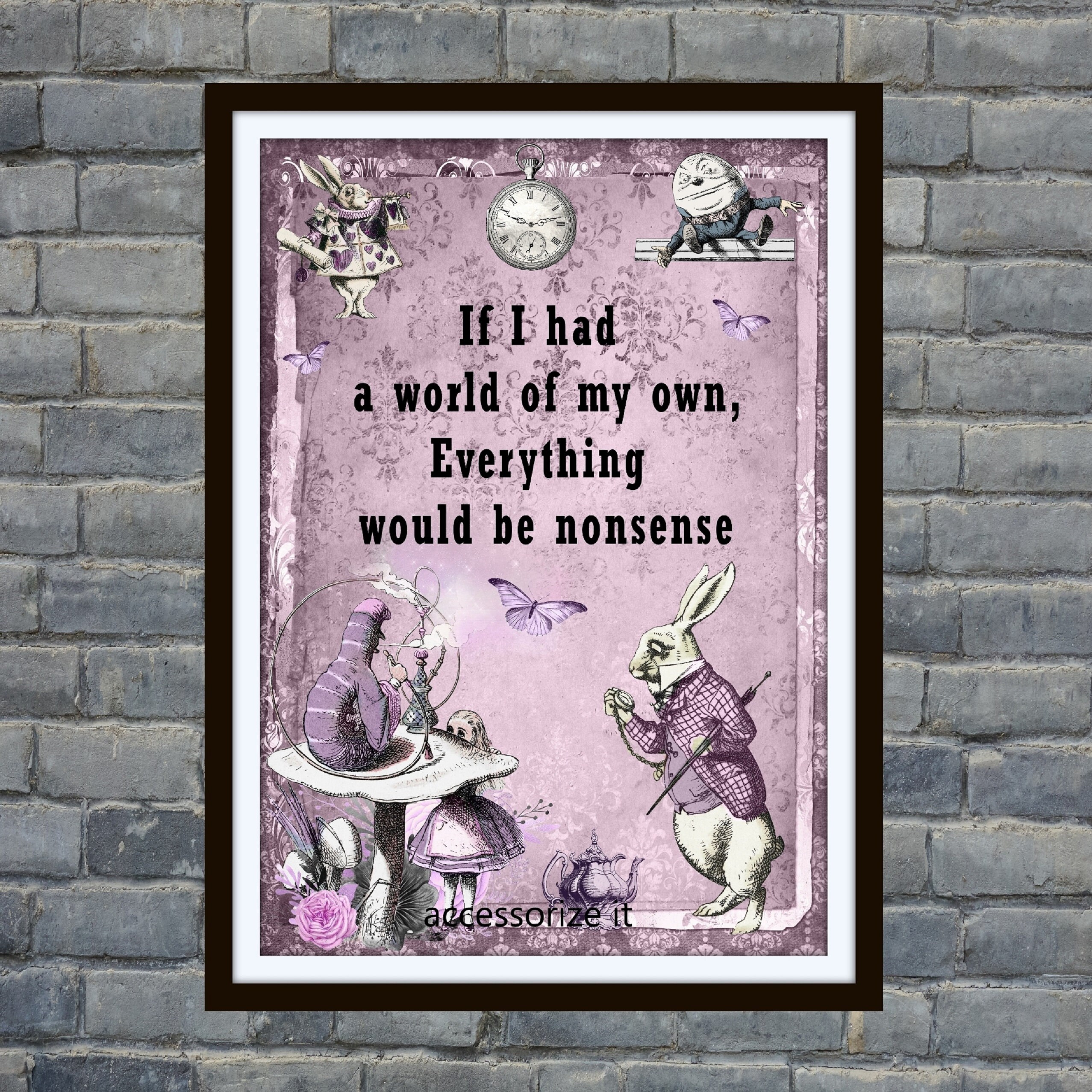 Alice in Wonderland Wall Art Poster Prints Absalom Etsy UK