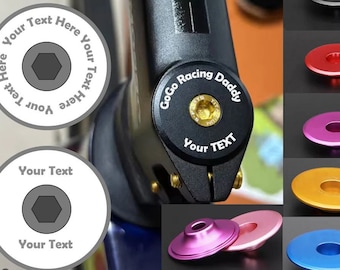 Personalisierte Fahrrad-Headset-Kappe - Benutzerdefinierte Text Aluminium Stem Cover