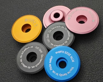 Custom Engraved Anodized Aluminum Headset Cap: Personalized Bike Upgrade