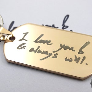 Custom Handwritten Keepsake Necklace in Rose Gold Stainless Steel