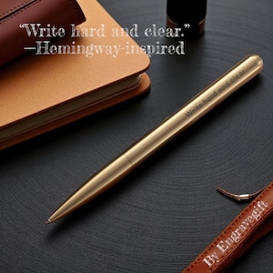 Brass Twist Ballpoint Pen Heavy Metal Writing Tool Signature Pen Vintage Style Refillable Pen Office Gift Idea for Men or Women