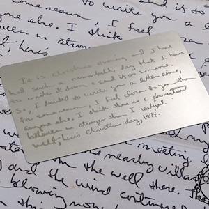 Ihre Handschrift Personalisierte benutzerdefinierte Stahl Brieftasche Insert-Karte Kundenspezifische echte handgeschriebene Autogramm Unterschrift Vatertage Muttertage