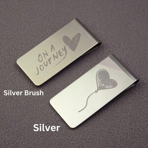 Personalisierte Geld-Spange | Edelstahl | Individuelle Gravur für Fingerabdruck, Handschrift, Kiss Mark, Text, Unterschrift